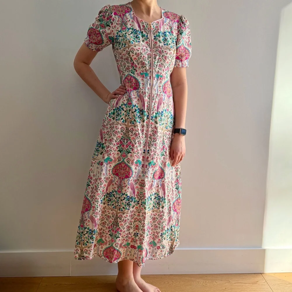 Sandro Paris Arya Floral Dress Linen blend - 36 - Picture 6 of 17